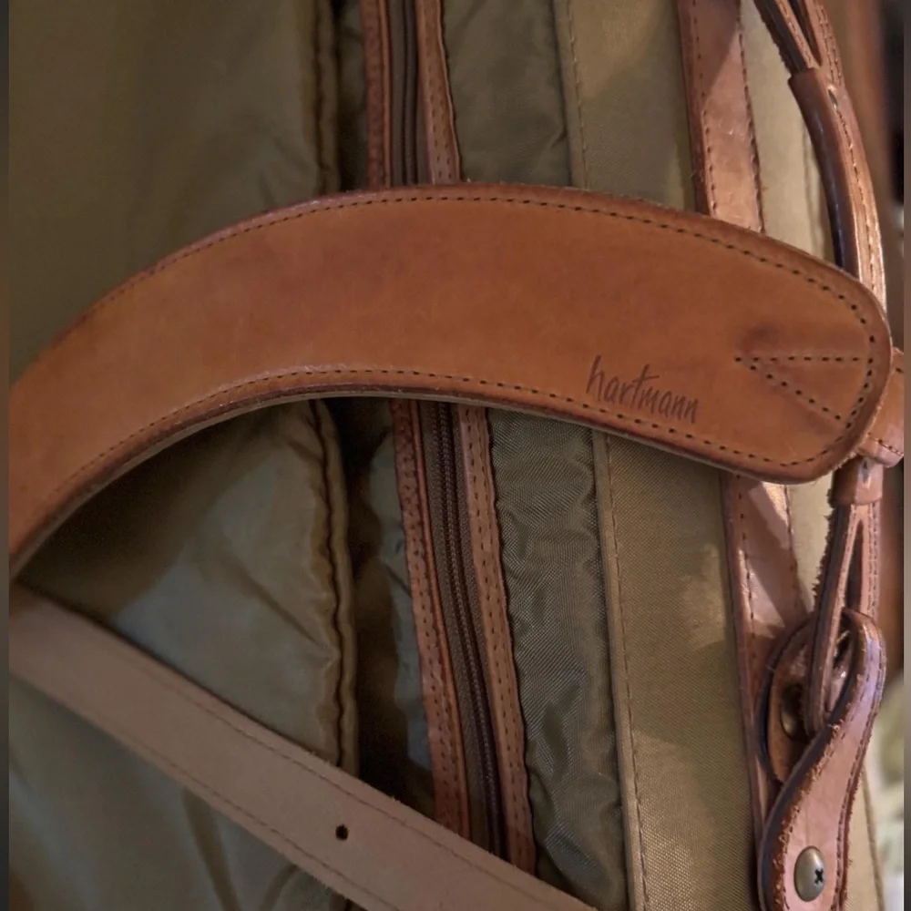 HARTMANN Vintage 60’s Coffee Leather & Nylon Intensity 22” Trifold Garment Bag